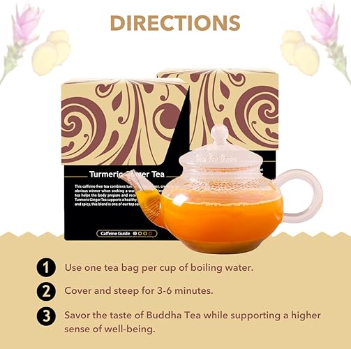 BUDDHA TEAS Organic Turmeric Ginger Tea 18 BAG