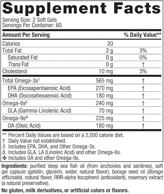 Complete Omega 565 mg Lemon Soft Gels