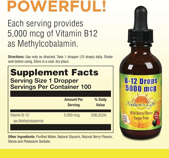 Natures Life B12 Wildberry 2floz 5000mcg