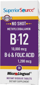 Superior Source Methycobalamin B-12 10,000 B-6 & Folic Acid 1,200 mcg