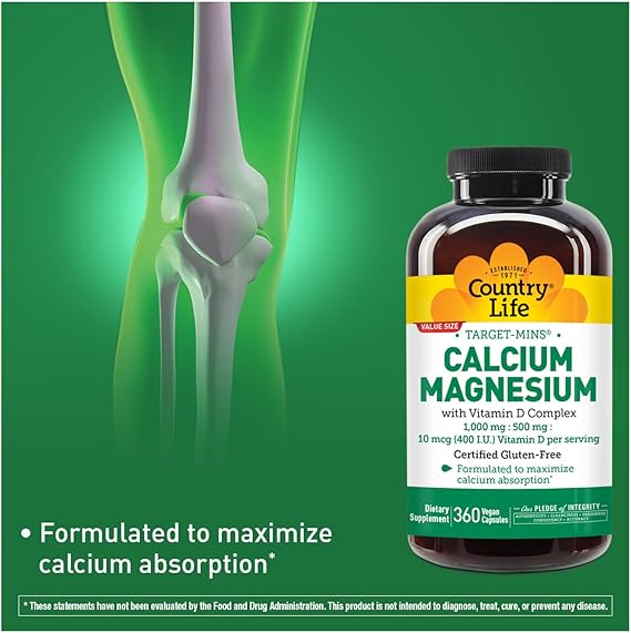 Country Life CALCIUM/MAGNESIUM + VITAMIN D 360 Vegicaps