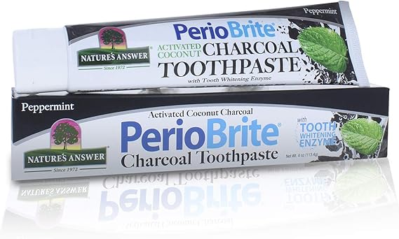 NATURE'S ANSWER PERIOBRITE CHARCOAL PEPPERMINT TOOTHPASTE 4 OZ