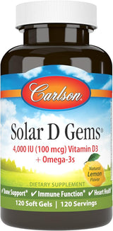 Solar D Gems 4,000 IU (100 mcg) Vitamin D3 + Omega -3s