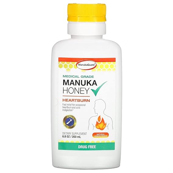 MANUKAGUARDMEDICAL GRADE MANUKA HEARTBURN LEMON PEACH 7OZ