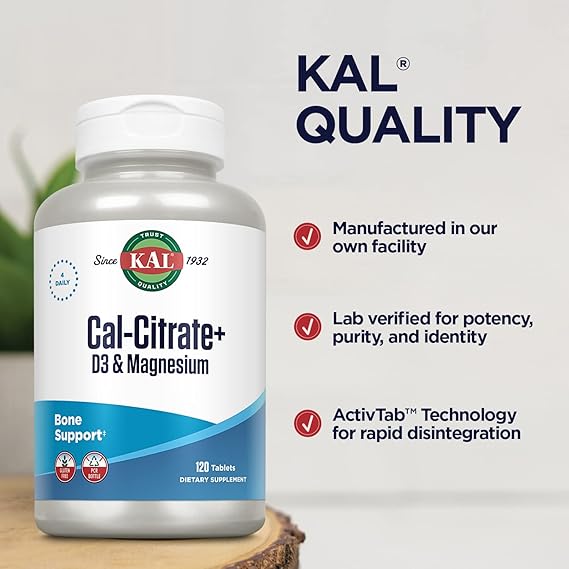 Kal Cal-Citrate+ D3 & Mag 120CT 1000MG Tablet