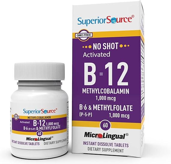 Activated B-12 Methylcoblamin 1,000 mcg B-6  & Methylfolate 1,000 mcg