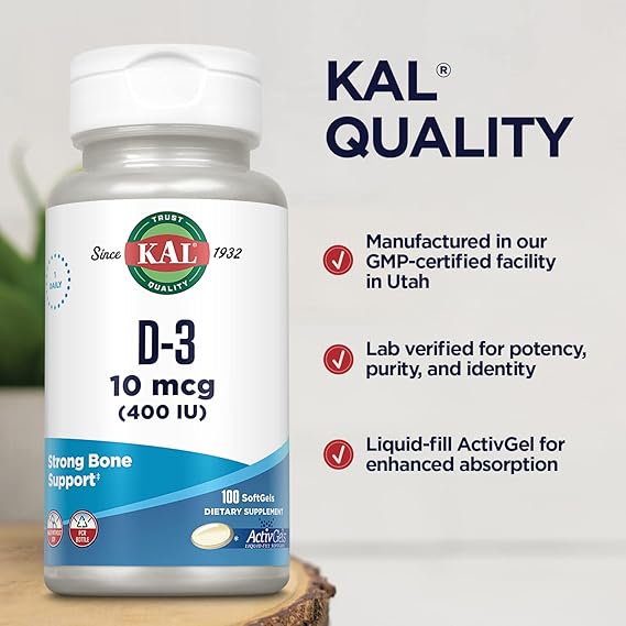 Kal D3 100CT 10MCG Softgel