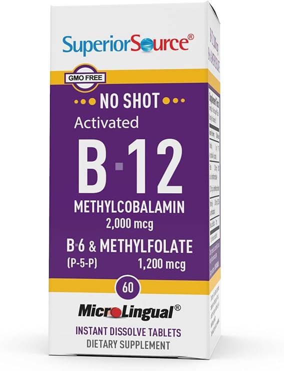 Activated B-12 Methylcobalamin 2,000 mcg B-6 & Methylfolate 1,200 mcg