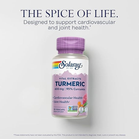 Solaray Vital Extracts Turmeric 30CT 600MG Veg Capsule