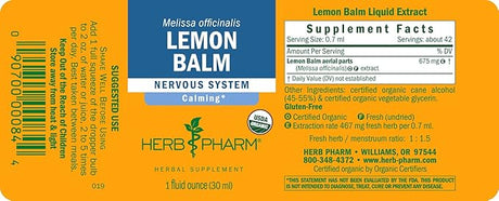 Herb Pharm LEMON BALM BLEND EXTRACT 1 oz