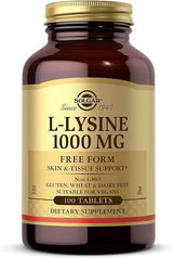 Solgar L-Lysine 1000 mg Tablets 100tablet