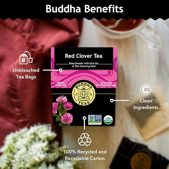 BUDDHA TEAS Organic Red Clover Tea 18 BAG