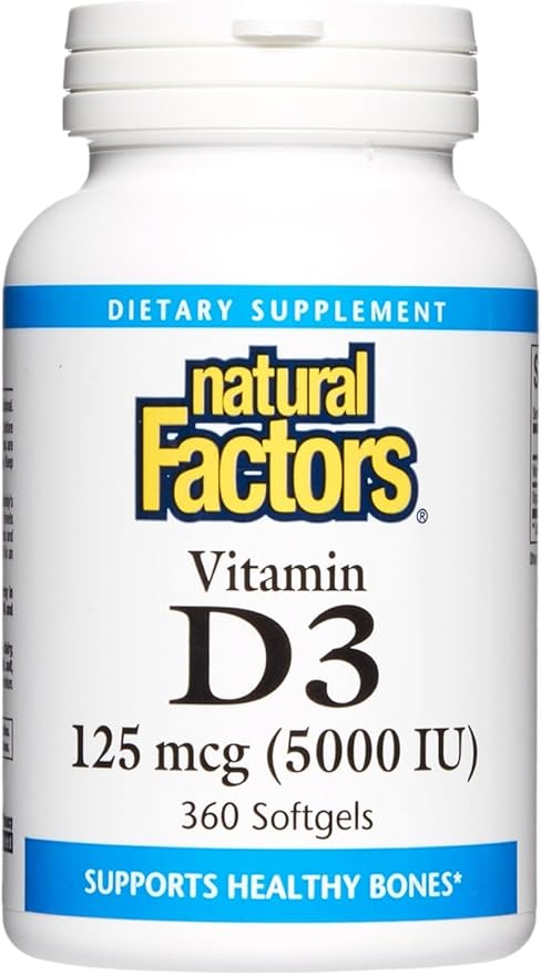 Natural Factors VITAMIN D3 125 MCG (5,000 IU) 120/SG