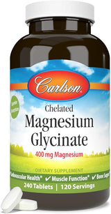 Carlson Chelated Magnesium Glycinate 400 mg 120 tablets