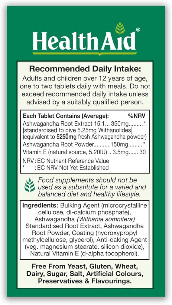 Ashwagandha Root Extract 350 mg 60 Vegan Tablets