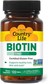 Country Life BIOTIN 1000MCG 100 Tablet