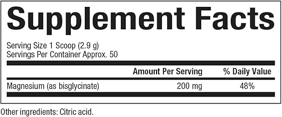 Natural Factors MAGNESIUM BISGLYCINATE 200 MG PURE 5.1/OZ