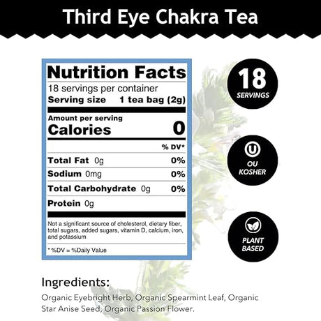 BUDDHA TEAS Organic Third Eye Chakra Tea 18 BAG