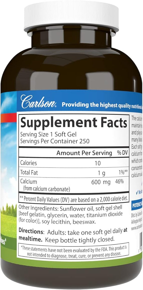 Carlson Liquid Filled Cal-600 600 mg Calcium