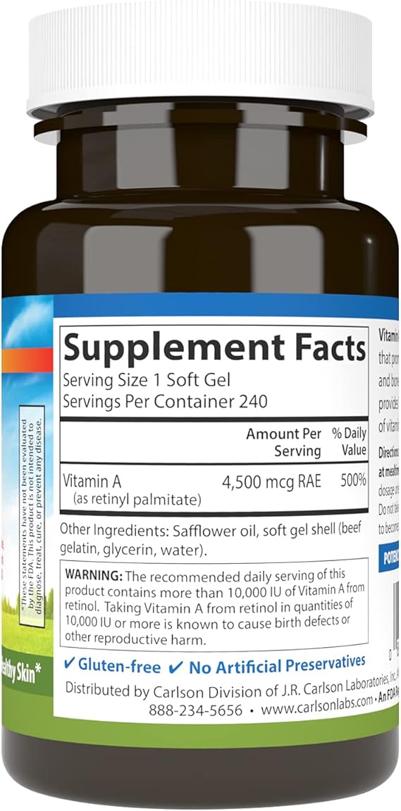 Carlson Laboratories Vitamin A 15,000 IU Palmitate (45,00 mcg RAE)