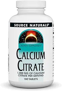 SOURCE NATURALS CALCIUM CITRATE 1000 MG 180 TABLETS