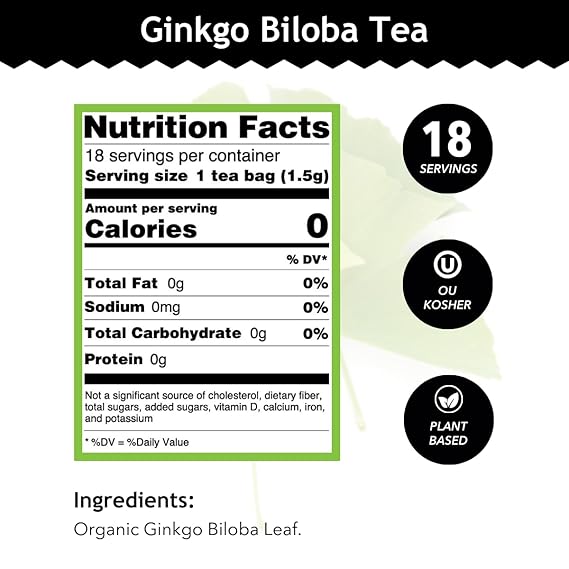 BUDDHA TEAS Organic Ginkgo Biloba  18 BAG