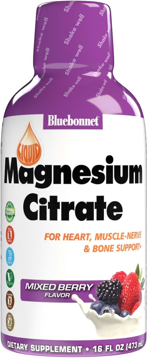 Bluebonnet Liquid Magnesium Citrate Heart, Muscle, Nerve & Bone Support 16 fl oz