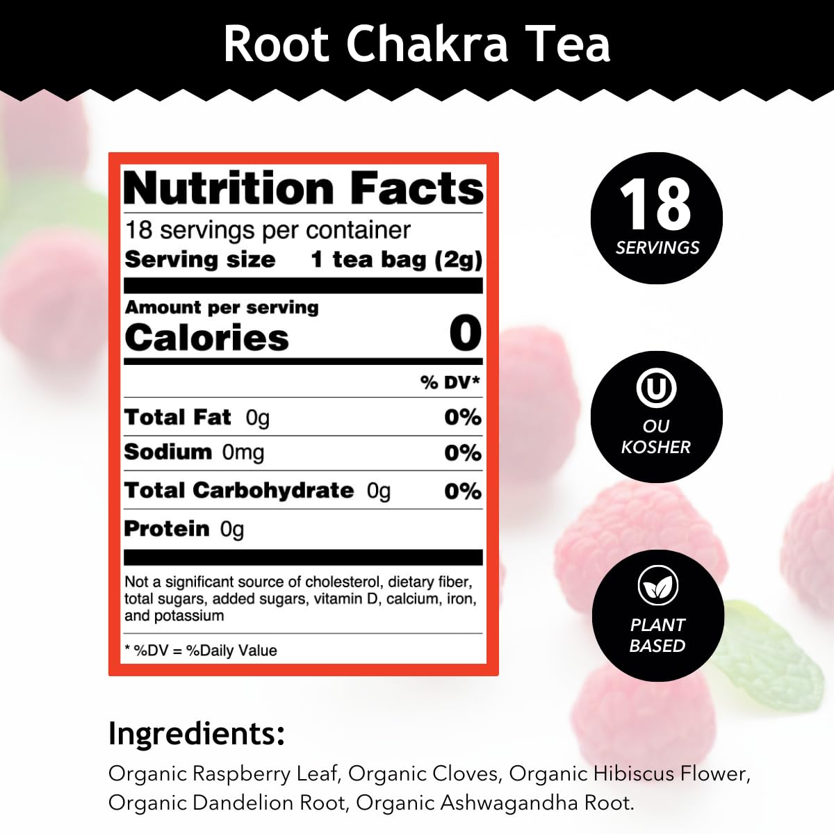 BUDDHA TEAS Organic Root Chakra Tea 18 BAG