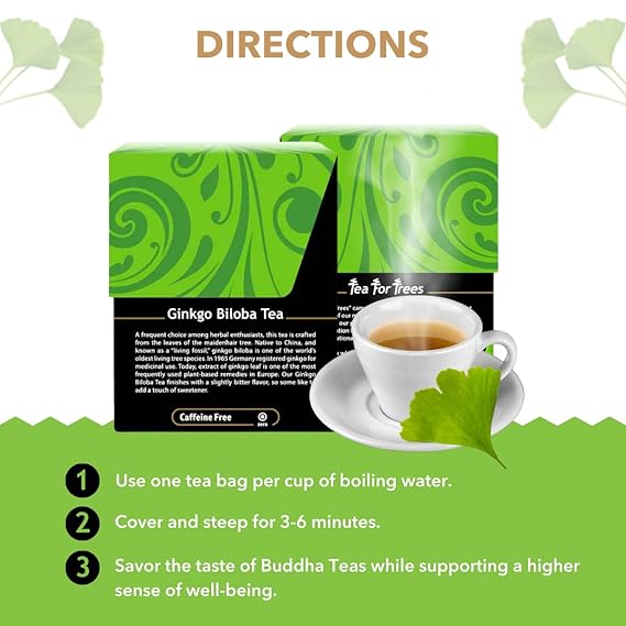 BUDDHA TEAS Organic Ginkgo Biloba  18 BAG