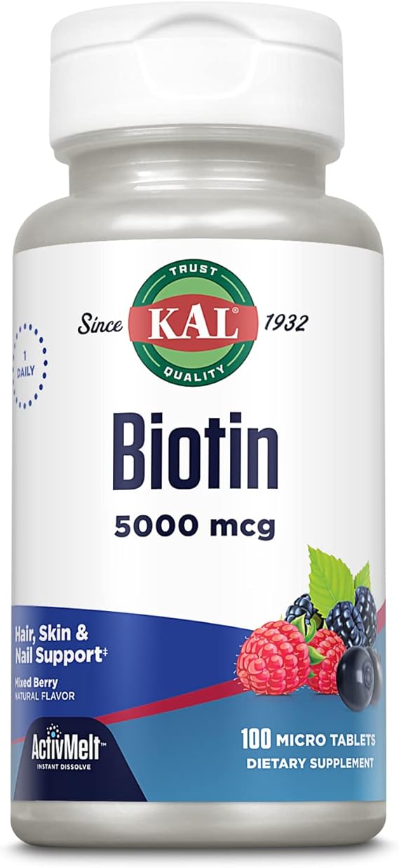 Kal Biotin Mixed Berry 100CT 5000MCG Lozenge