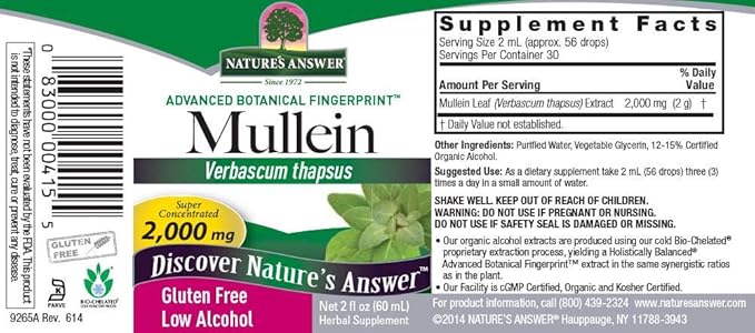 NATURE'S ANSWER MULLEIN LEAVES 2OZ