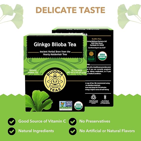 BUDDHA TEAS Organic Ginkgo Biloba  18 BAG