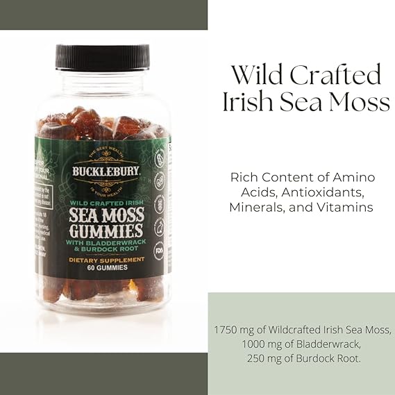 BUCKLEBURY WILD CRAFTED IRISH SEA MOSS 60GUMMIES