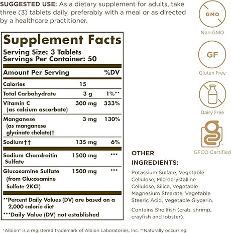 Solgar Extra Strength Glucosamine Chondroitin Complex Tablets