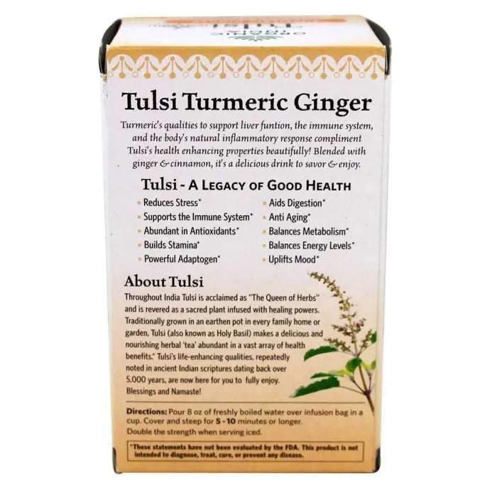 ORGANIC INDIA Tulsi Tea Turmeric Ginger 18 BAG