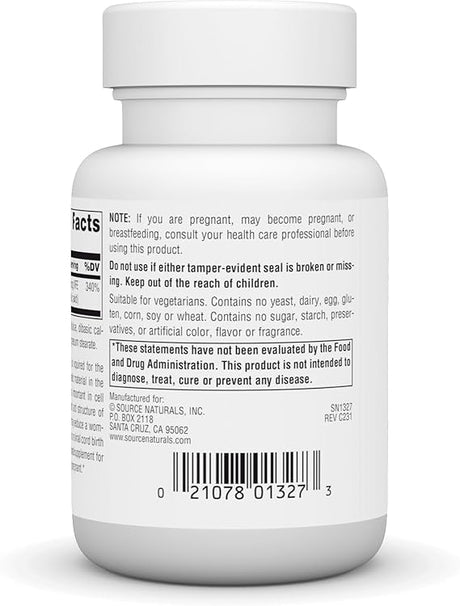 SOURCE NATURALS FOLIC ACID 800MCG 200 TABLETS