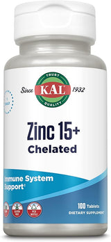 Kal Zinc 15+ Chelated 100CT  Tablet