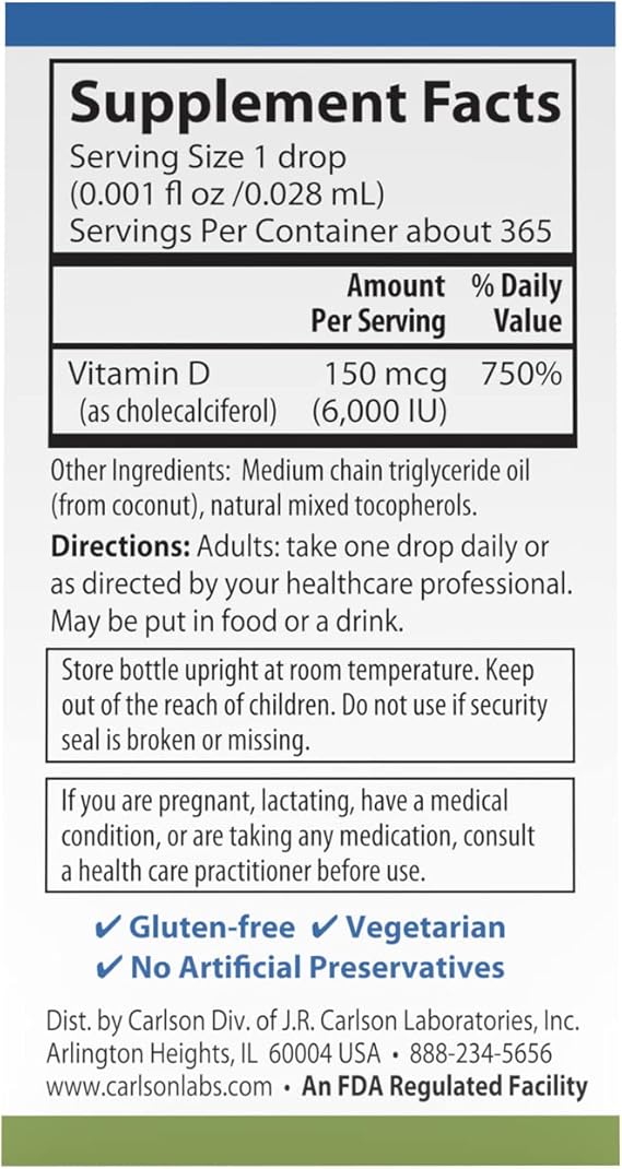 Super Daily D3 6,000 IU (150 mcg) Per Drop