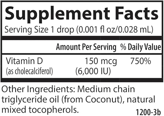 Super Daily D3 6,000 IU (150 mcg) Per Drop