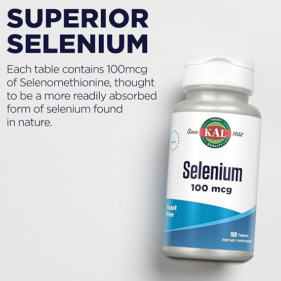 Kal Selenium Yeast Free 100CT 100MCG Tablet