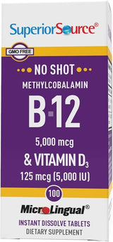 Methylcobalamin B-12 5,000 mcg & Vitamin D3 5,000 iu