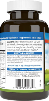 Solar D Gems 4,000 IU (100 mcg) Vitamin D3 + Omega -3s