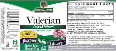 NATURE'S ANSWER ALC FREE VALERIAN RT 1OZ