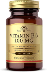 Solgar Vitamin B6 100 mg Tablets 100tablet