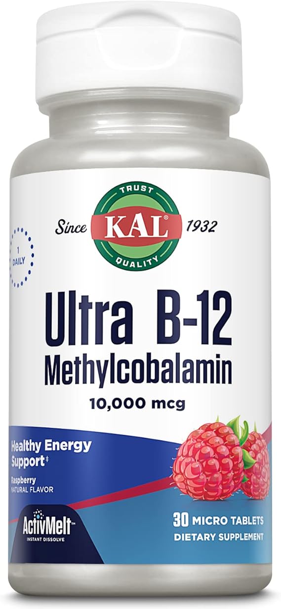 Kal Ultra B-12 Methyl ActivMelt Raspberry 30CT 10000MCG Lozenge