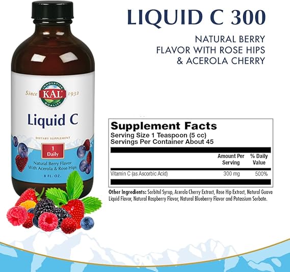 Kal Liquid C Liquid Natural Berry Flavor