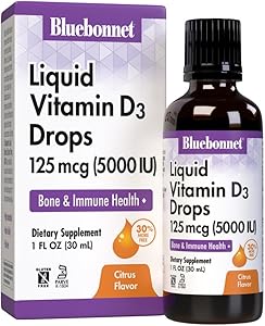 Bluebonnet Liquid Vitamin D3 Drops 125 mcg (5000 IU) Citrus Flavor