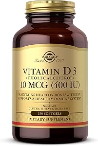 Solgar Vitamin D3 (Cholecalciferol) 10 mcg (400 IU) Softgels 250softgel