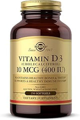 Solgar Vitamin D3 (Cholecalciferol) 10 mcg (400 IU) Softgels 250softgel