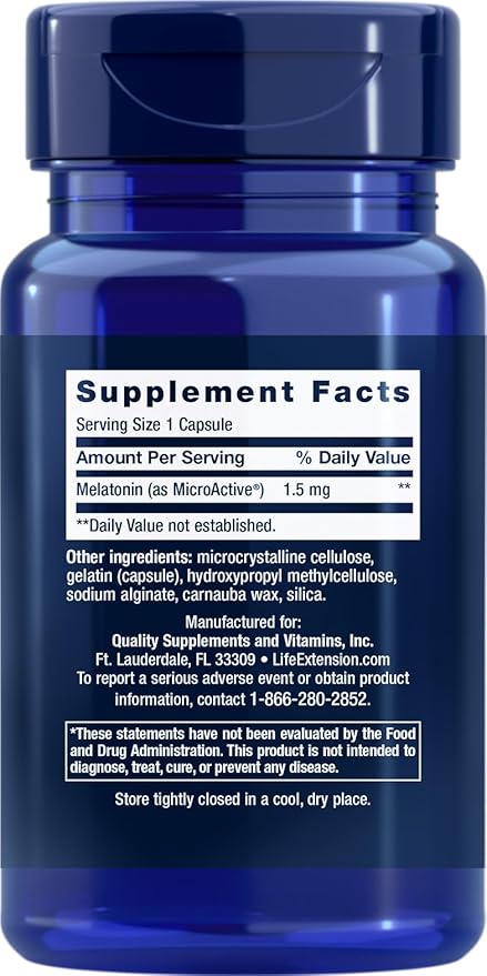 Life Extension Melatonin IR/XR Immediate & Extended Release 60 Capsules